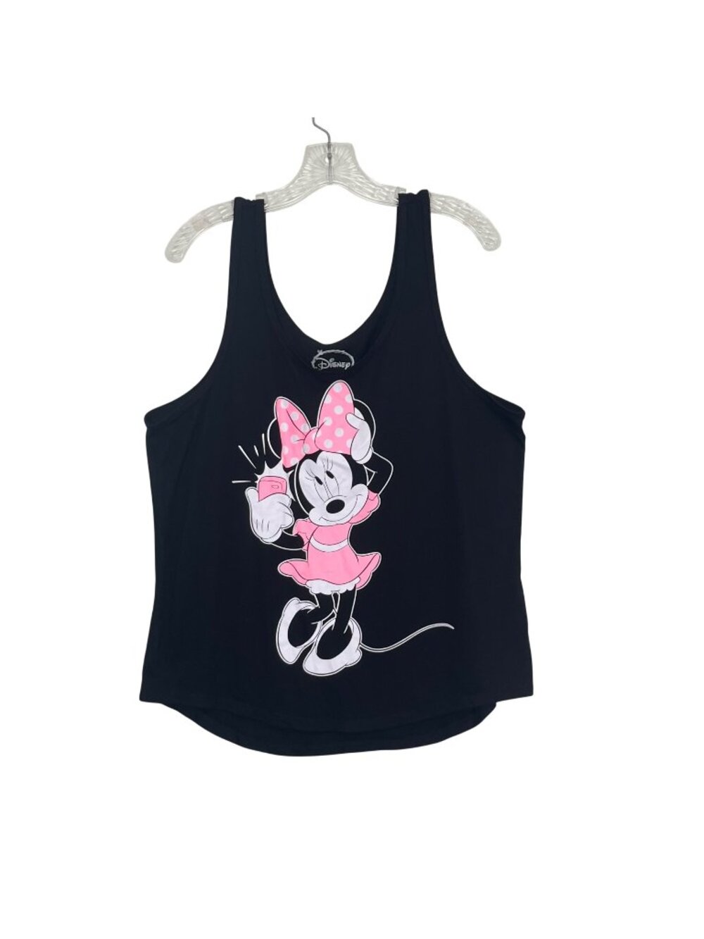 Disney Minnie Mouse Sleepwear Tank Top Pajama XL Black Pink Selfie Summer